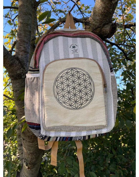 Ethno batoh z konope - KVET ŽIVOTA veľký